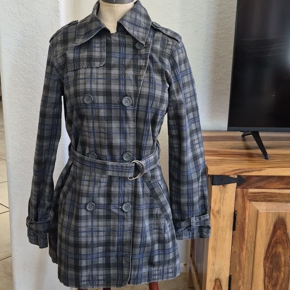 Hurley X Y2K-Front Tie, cotton, Trench Jacket Sz Large